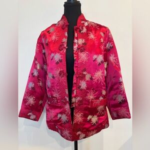 Vintage Peony Brand Shanghai Women's Chinese Jacket Size M Red READ
